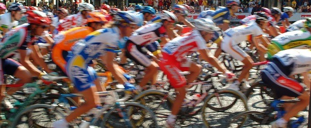 Cycling peloton from Tour de France
