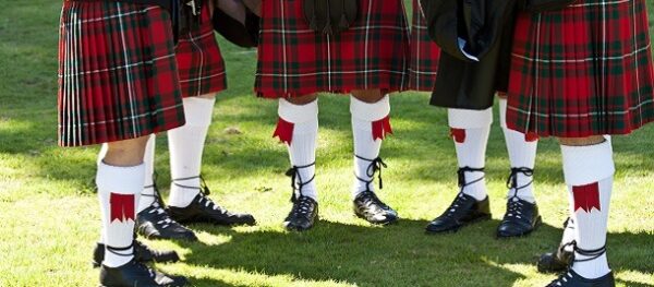 A group of Scottish kilt wearers