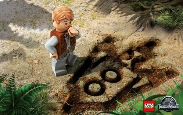 A lego toy looking at the ground