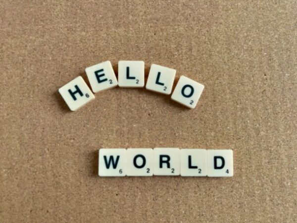 Scrabble tiles: HELLO WORLD